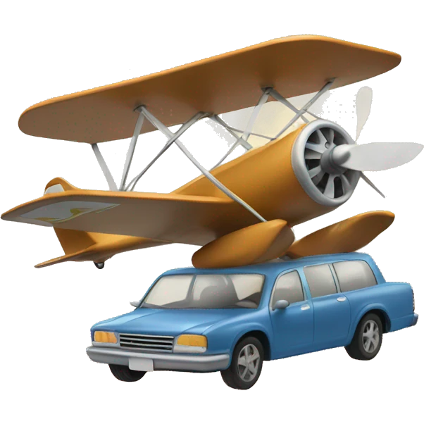 flying vs. roadtrip emoji