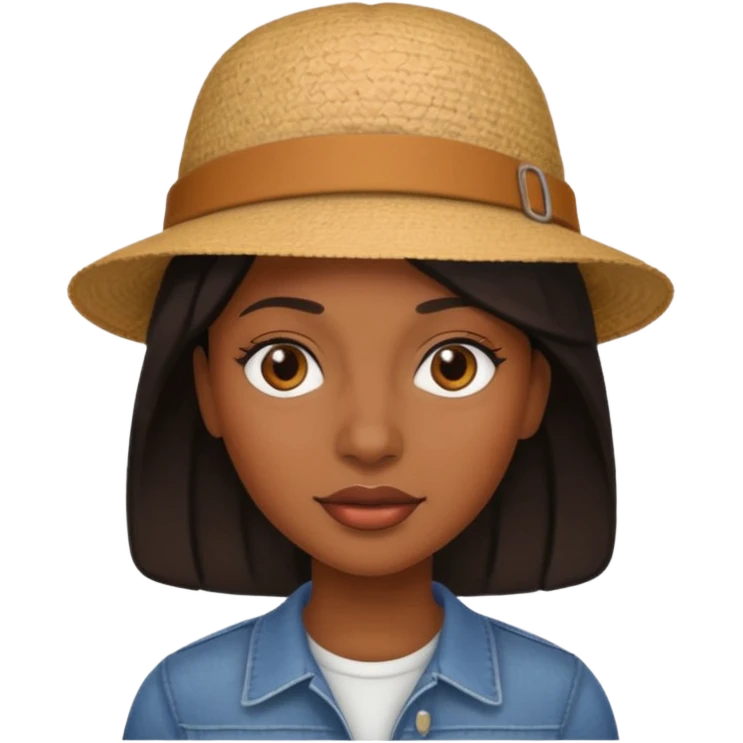 black woman with hat emoji