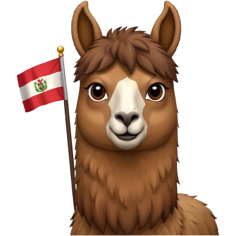 llama con la bandera de Perú ondeando detrás emoji