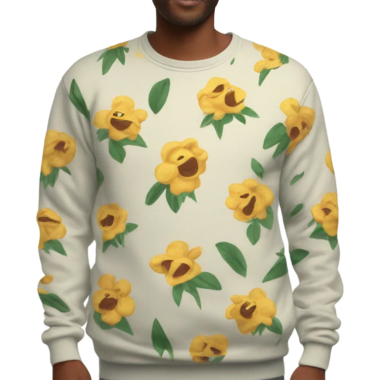 Floral knit sweatshirt  emoji