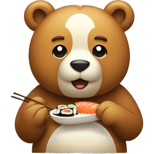 Bear eating sushi emoji