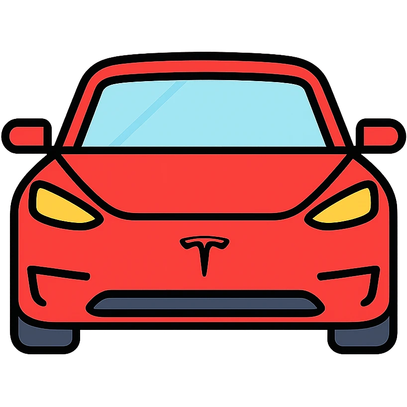 modern minimal Tesla car, white background emoji
