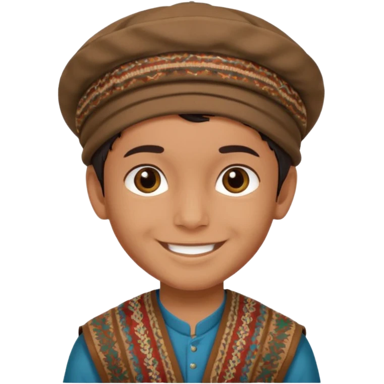Creat a afghan boy with afghan pacol hat emoji
