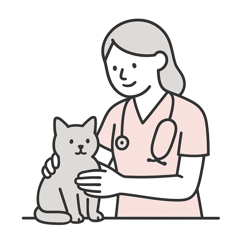 veterinarian examining a cat emoji