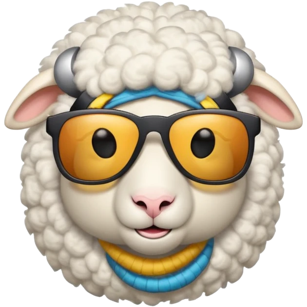 sheep with dunglasses emoji