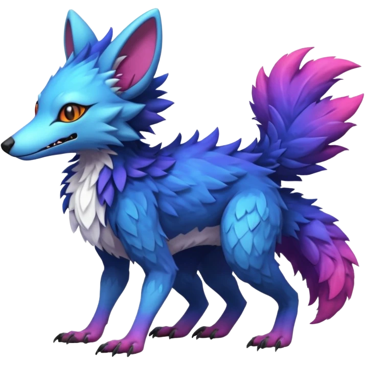 Trico-Sergal-Marsupial-Vernid-fusion-Fakemon-animal-hybrid-creature, full body emoji