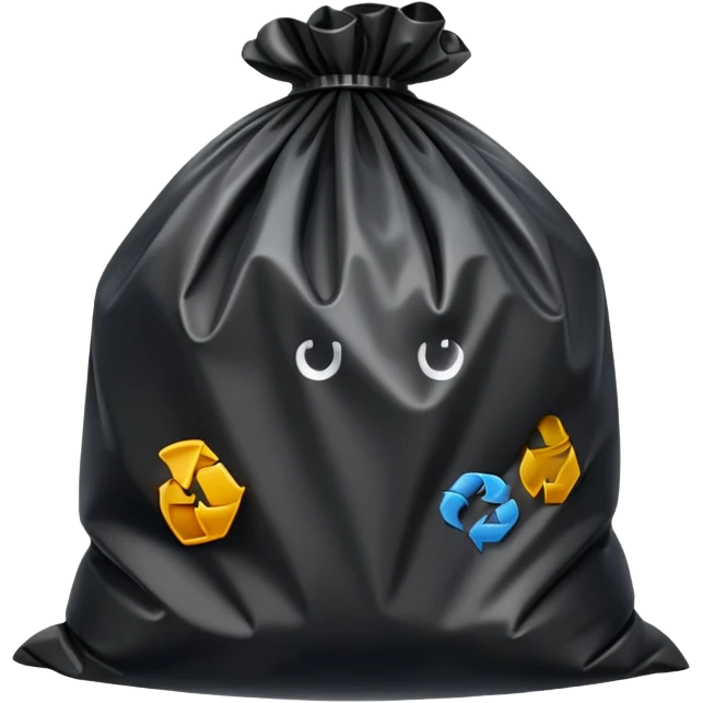 trash bag with nothin on it, just the plain trash bag, no face emoji