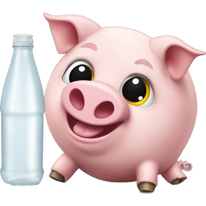 Pig with bvb trickot and spezi bottle  emoji