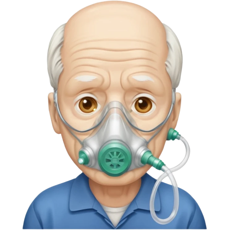 simple emergency oxygen mask for old man emoji