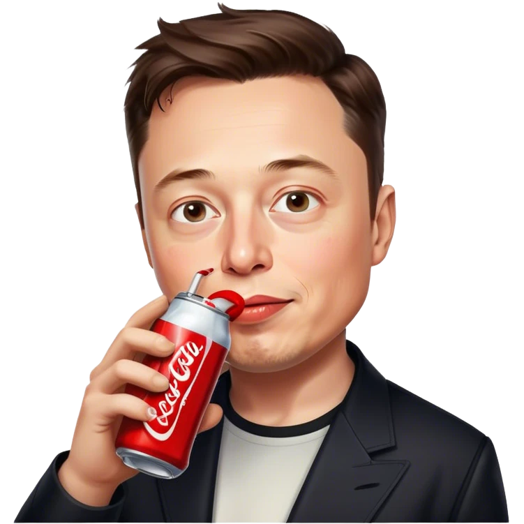 Elon musk drink a coke emoji