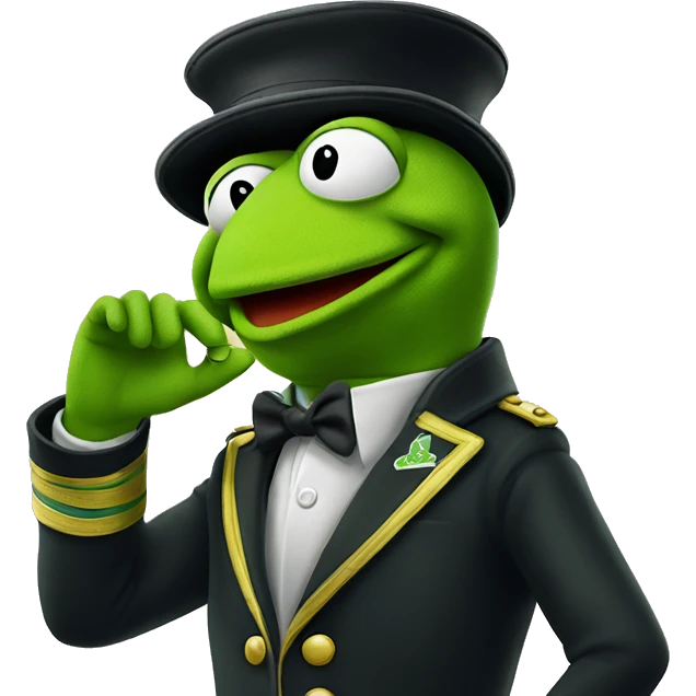 Kermit the frog saluting emoji
