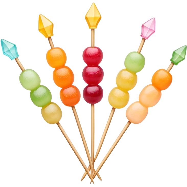 Tanghulu candied fruit skewer with pastel colors emoji