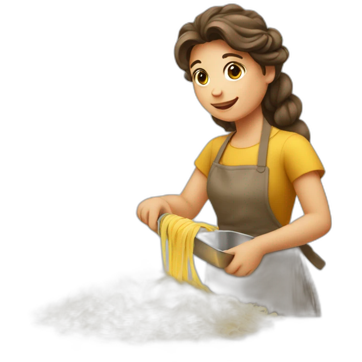 Italian girl making pasta emoji