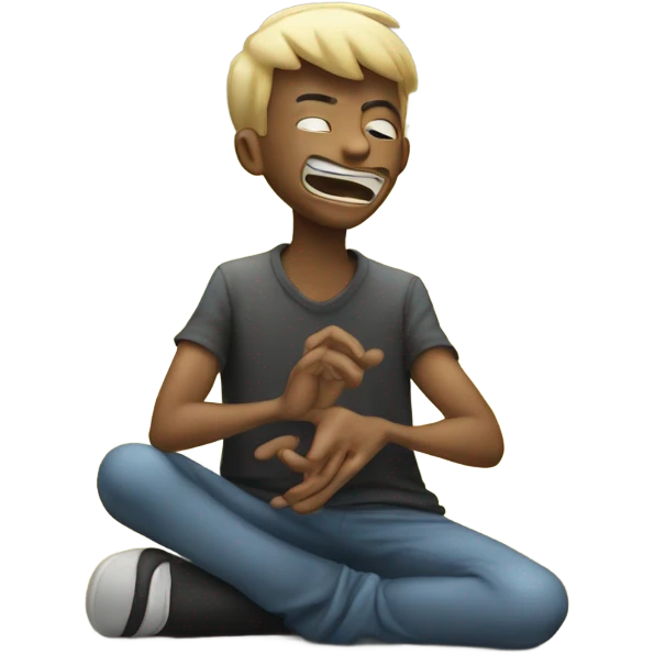 Freaky guy kneeling down emoji
