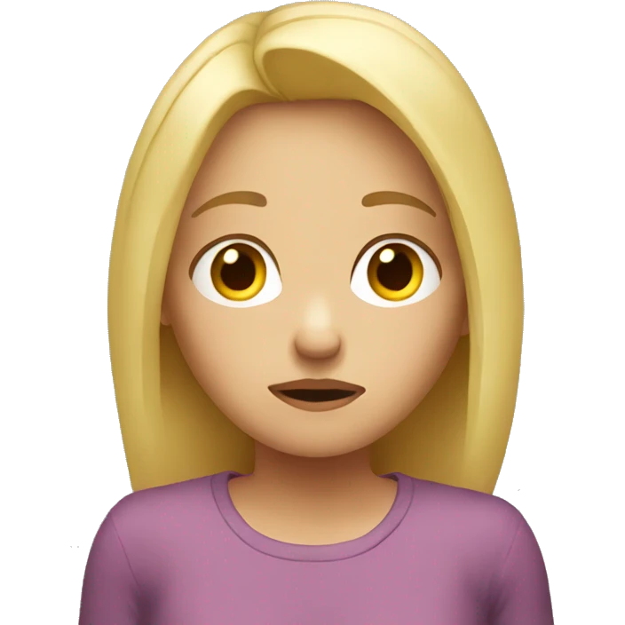 Worried blonde girl emoji