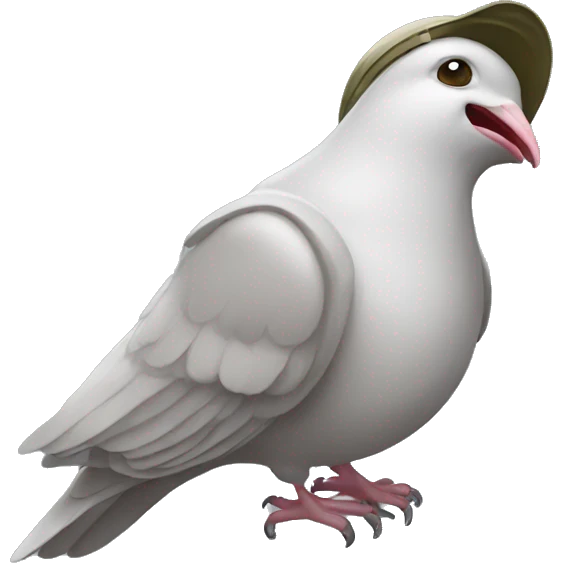 Dove wearing army helmet crying  emoji