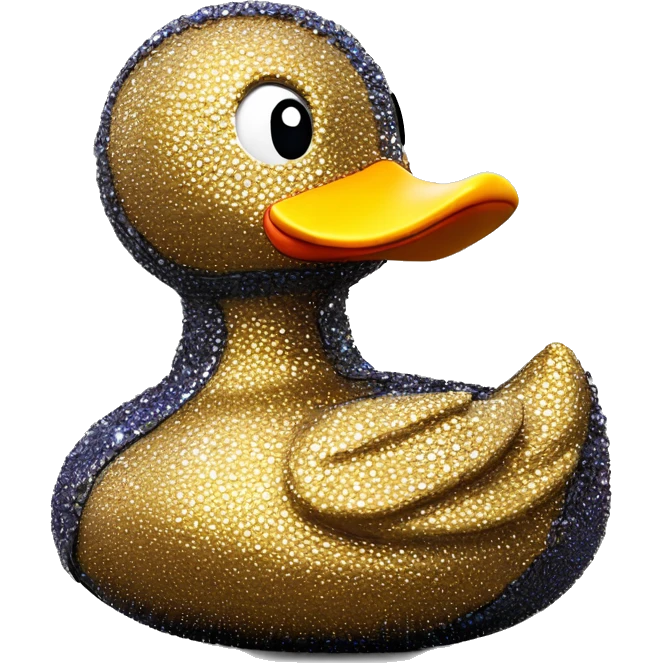 Blinged out leather rubber duck with luxury stitching emoji
