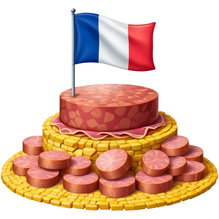 French flag on top of a SPAM LANDSCAPE  emoji