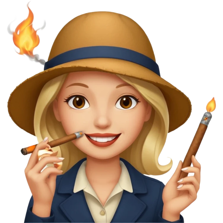 Girl Smoking cigar  emoji