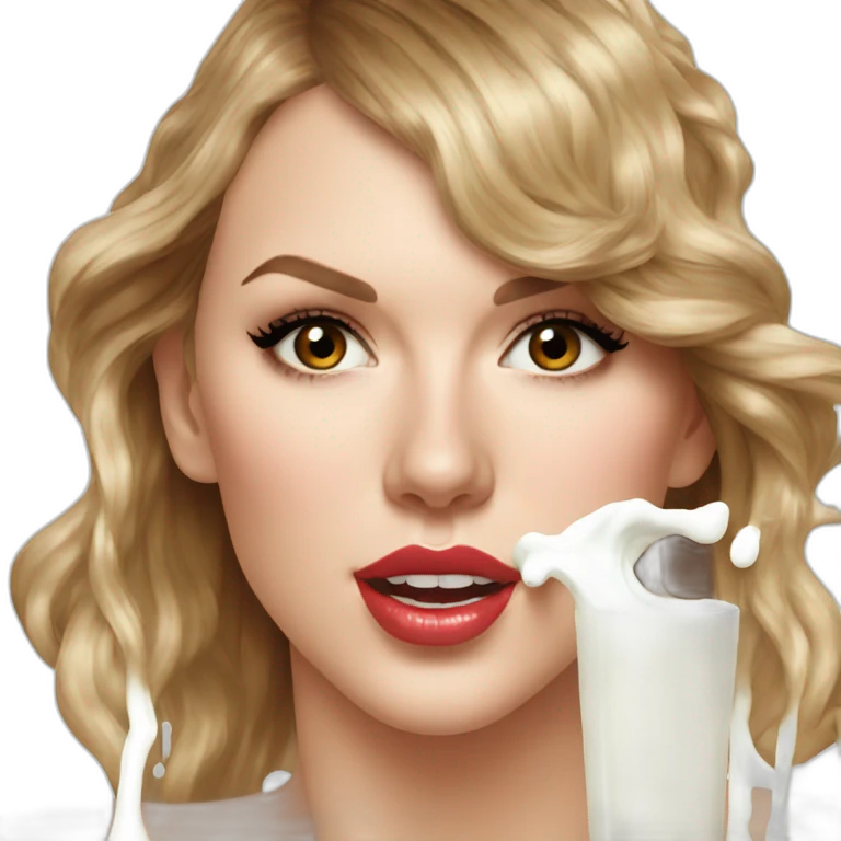taylor-swift-selfie-milk-on-face-dripping emoji