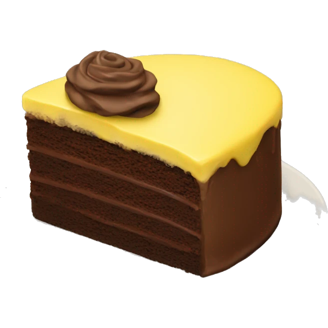 Chocolate cake with yellow frosting emoji