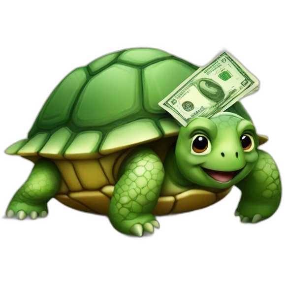 turtle holding money emoji
