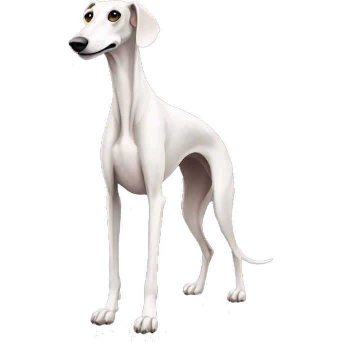 Galgo de pelaje atigrado con una pata trasera más corta  emoji