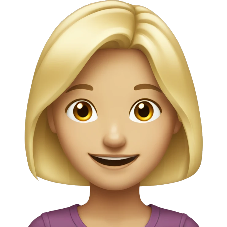 smiling blonde girl portrait emoji