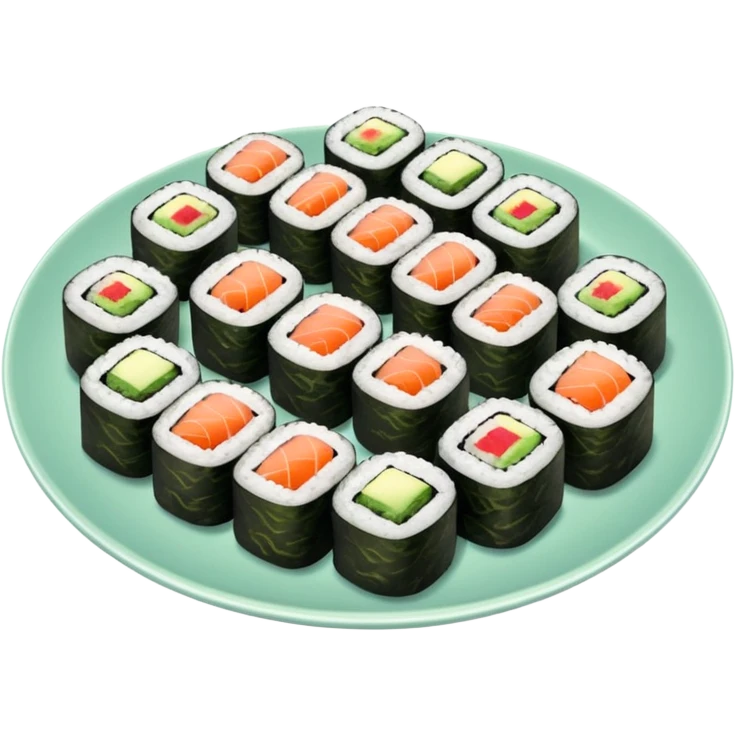 Maki rolls in a plate emoji