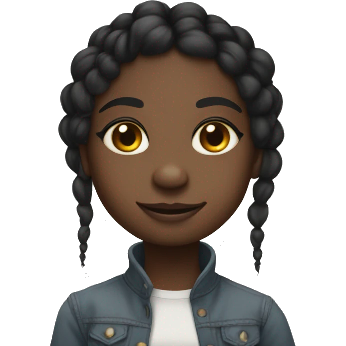cute no-nosed black e girl with 8 legs emoji