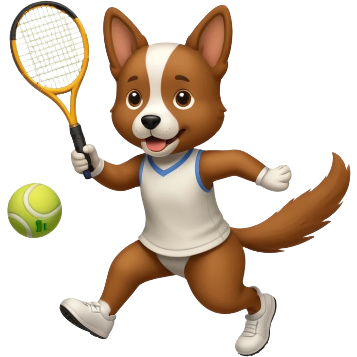 dog playing tennis emoji