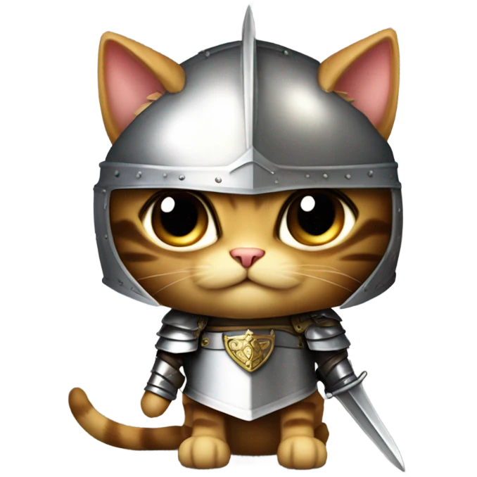 Cat in knights armor emoji