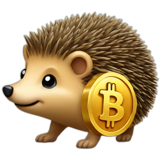 Hedgehog hold Bitcoin emoji