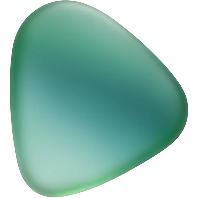 a single piece of green and teal sea glass with smooth but sharp edges emoji