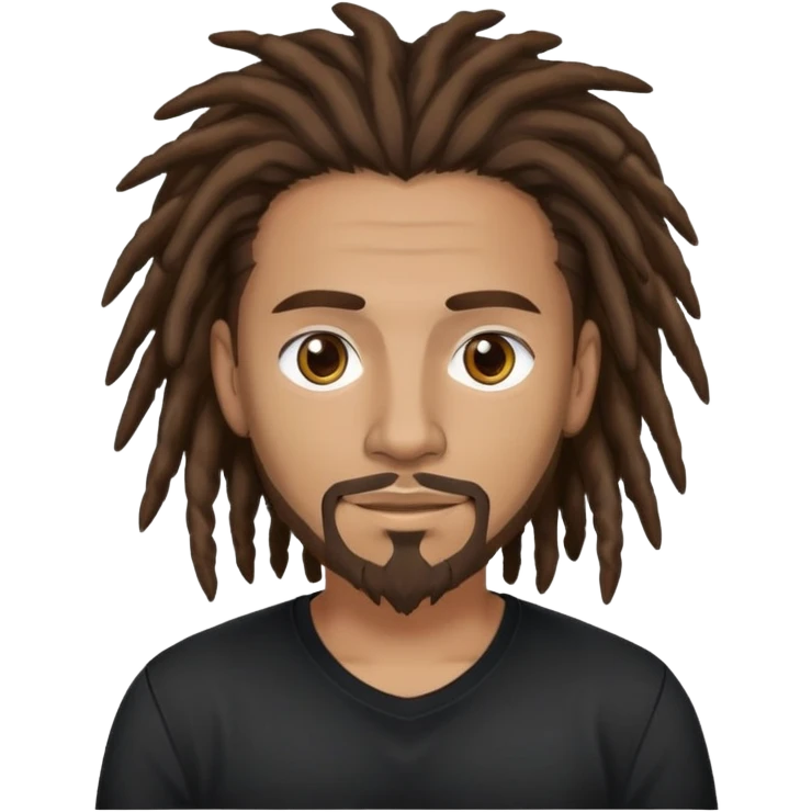 columbian tech man with brown hair, dreadlocks, goatee, brown eyes. And black shirt. emoji