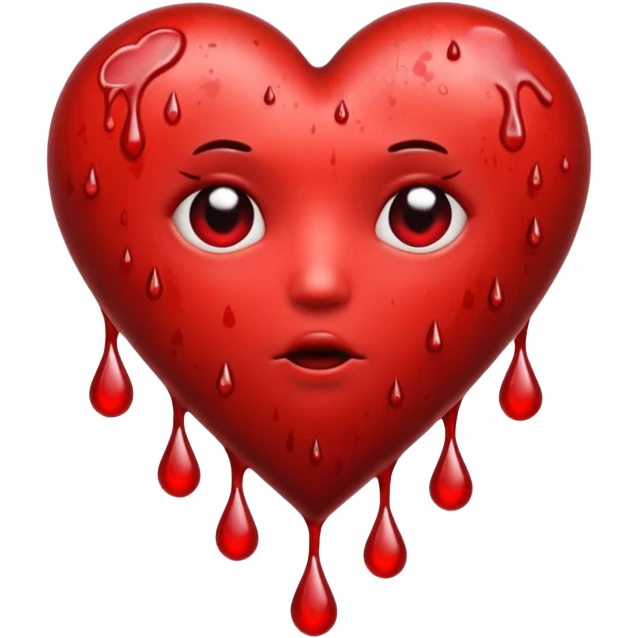 heart with gothic blood drops emoji