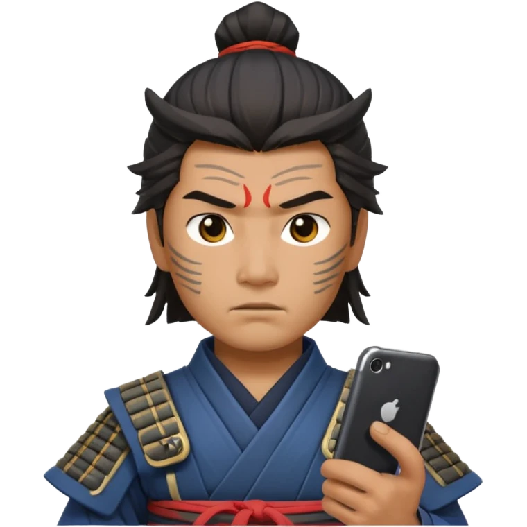 samurai with smartphone emoji