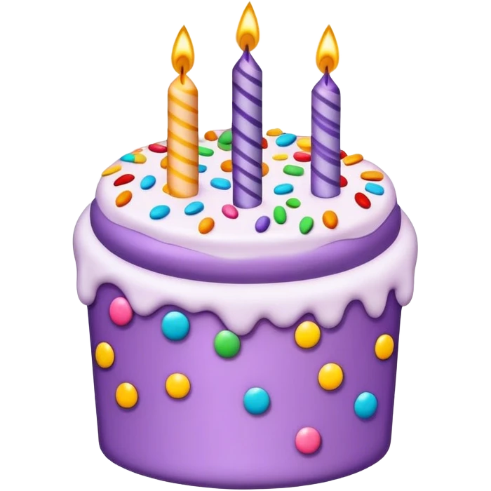 Purple birthday cake emoji