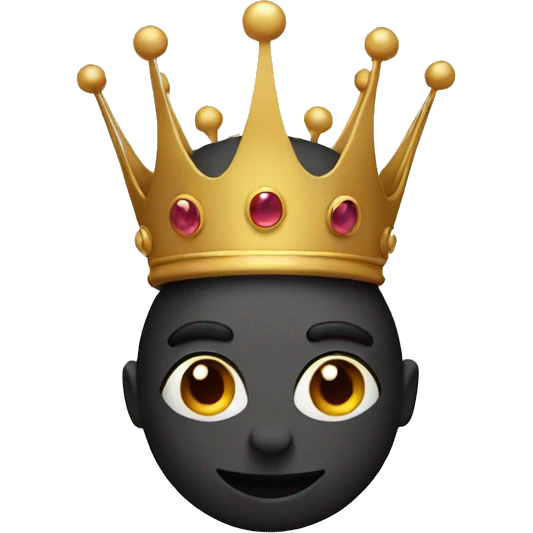 black emoji face with crown emoji