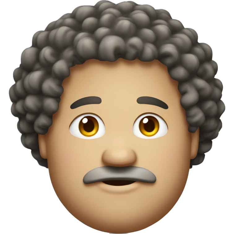 fat man has curly hair emoji
