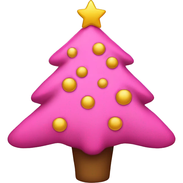 Pink Christmas tree emoji