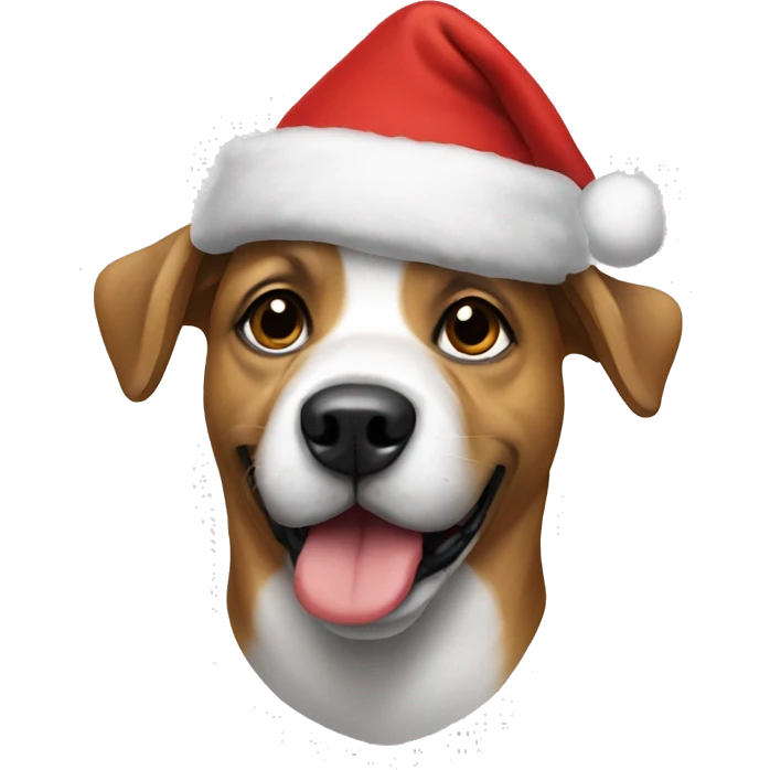 Dogs with a Christmas hat emoji