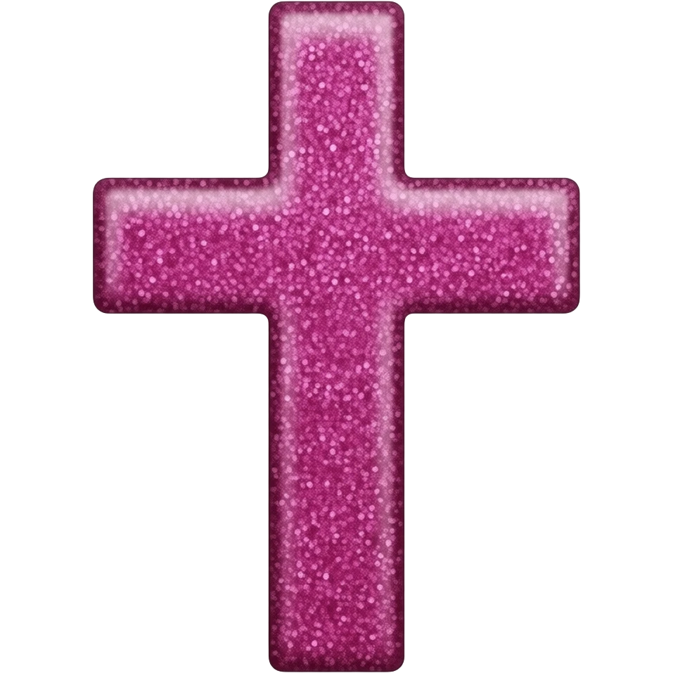 cruz sagrada pink  brilhante  glitter emoji