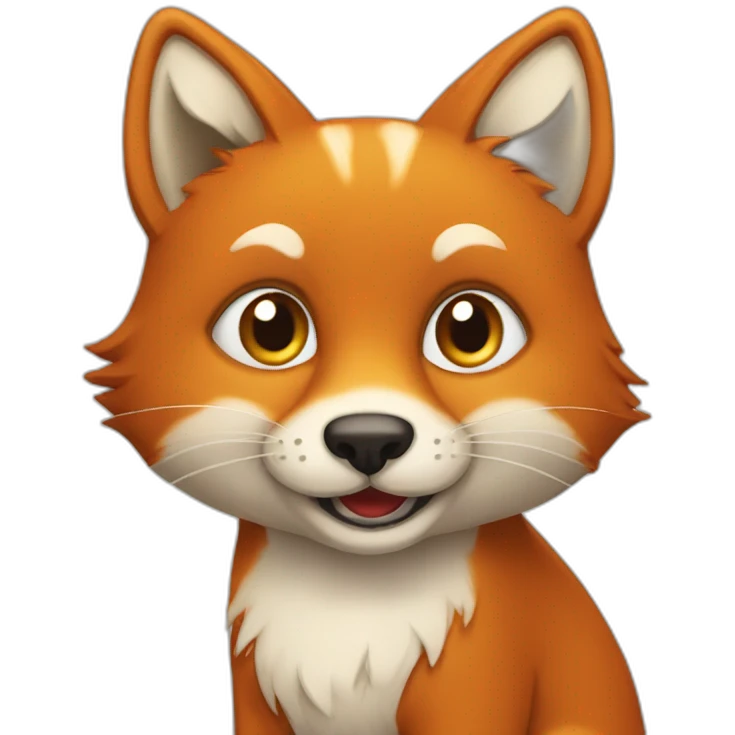 Renard sur un chat emoji