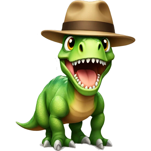 Dinosaur with a hat emoji