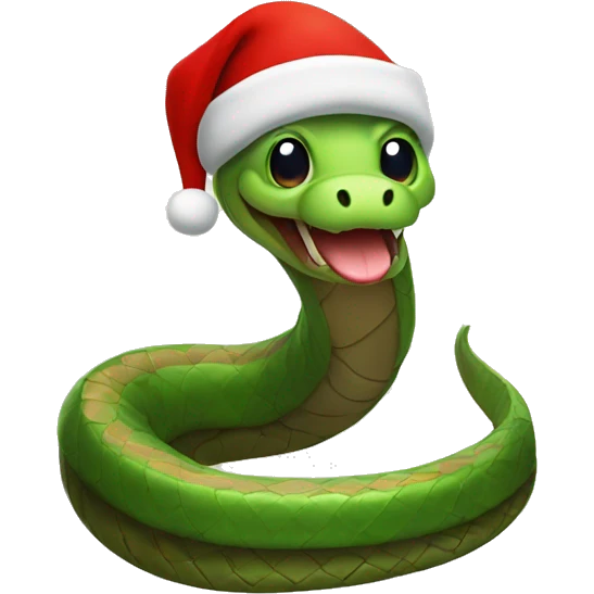 A snake with a Santa Claus hat emoji