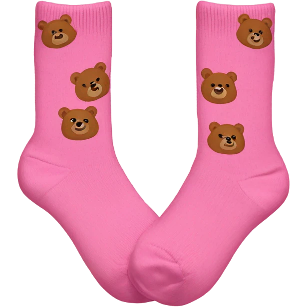 Women's pink socks with cute little bears on them emoji