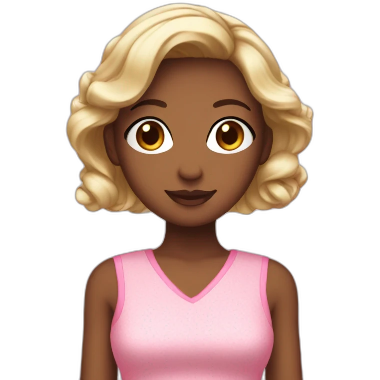 Natalie except she’s white and is wearing a pink kawaii dress emoji