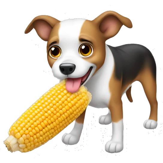 Dog eating sweetcorn emoji