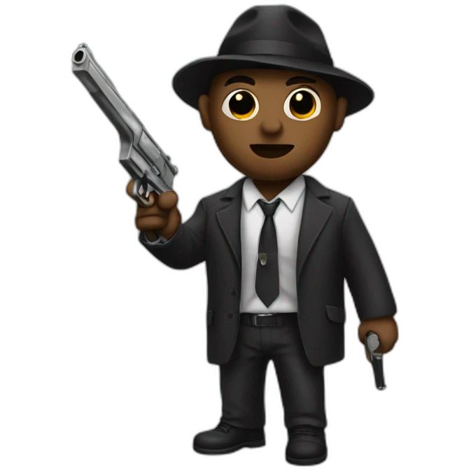 Gangster with a gun emoji